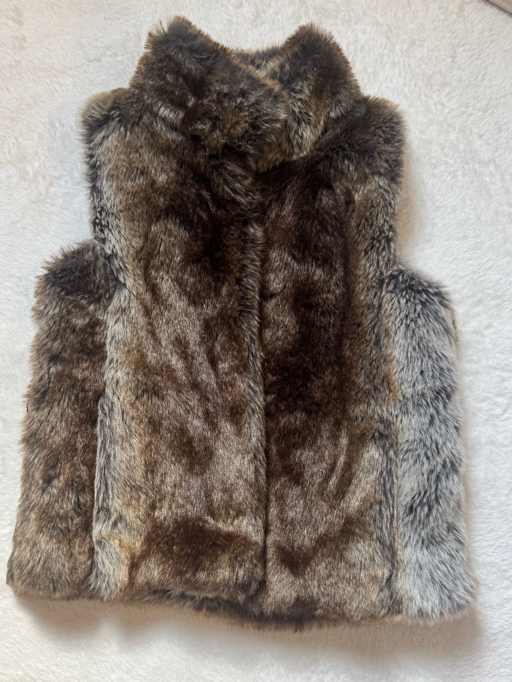 Epic Threads Faux Fur Vest in Brown and Gray Tones